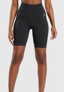 Gymshark Women's Adapt Animal Seamless Bike Shorts Black size Small
